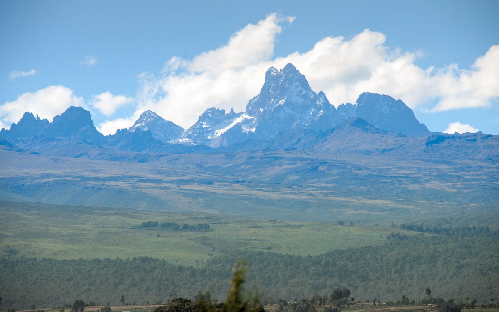 Mount Kenya’s jagged peaks above the forest belt